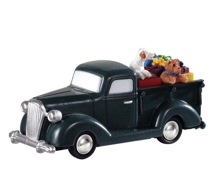 Lemax GREEN TRUCK Bringing Home Presents Holiday Village Accessory-Train Accent