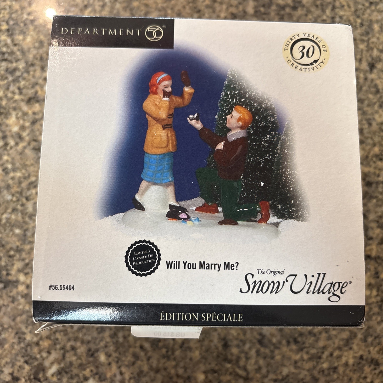 Department 56 Snow Village “Will You Marry Me?” Figure 2005 Orig Box Limited ’05