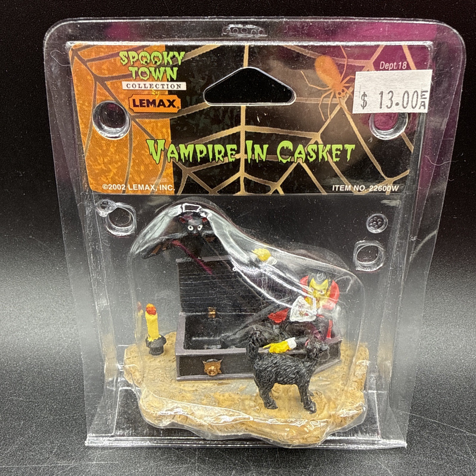 Lemax 2006 Spooky Town Halloween Village Vampire In Casket 22600 Dracula Cat Bat
