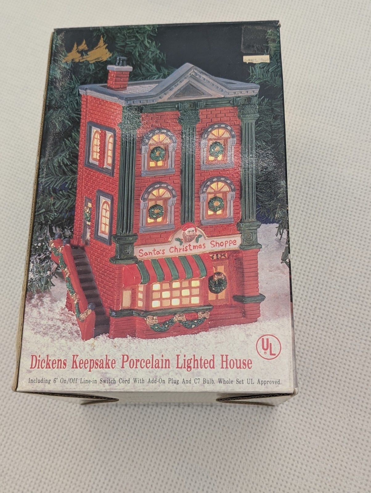 Dickens Keepsake Porcelain Lighted House Santa’s Christmas Shoppe
