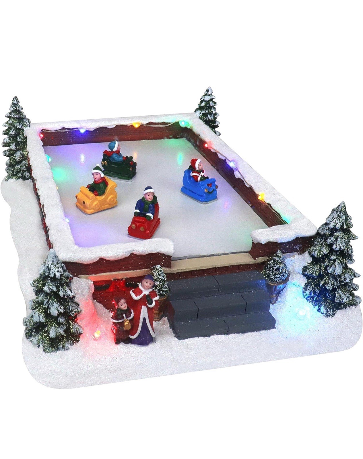Christmas Village Bumper Cars – Animated Pre-Lit Carnival – Musical Snow Village