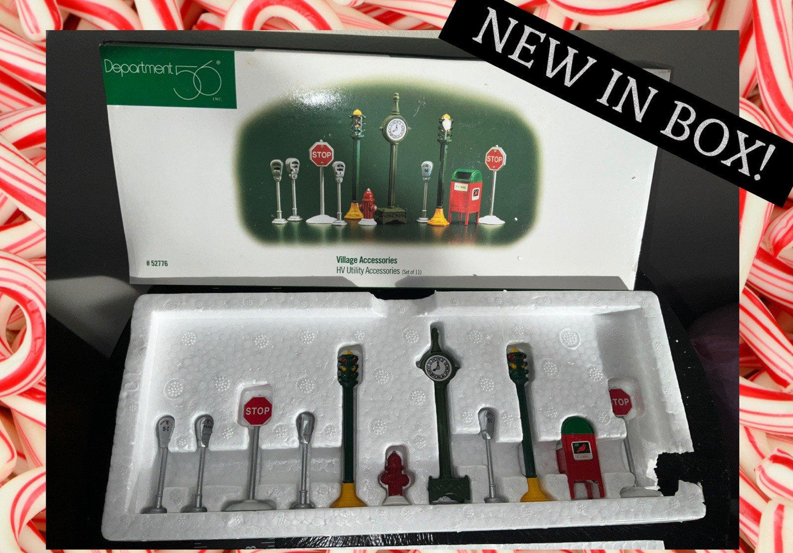 Dept 56 Village Accessories HV Utility Set 11 STREET Signs Lights #52776 NEW X