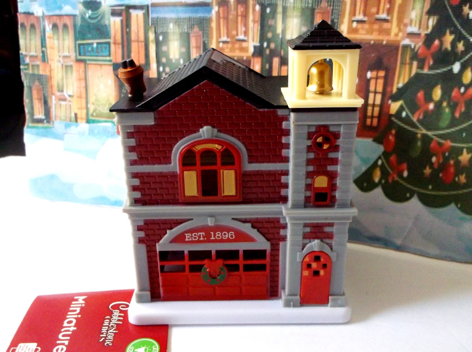 COBBLESTONE CORNERS FIRE STATION HOUSE FOR WINTER VILLAGE – LED LIGHT