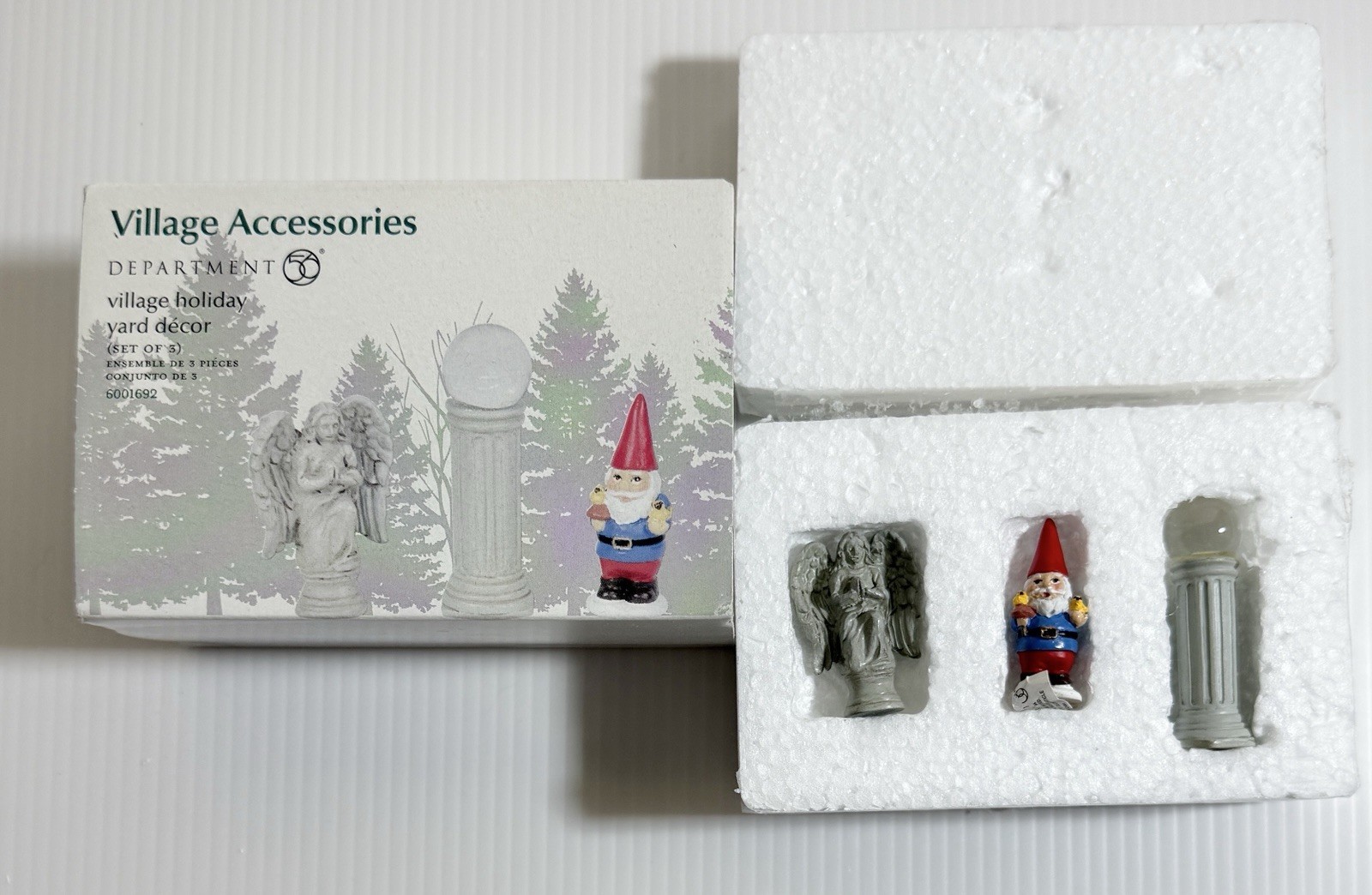 Department 56 Village Accessories Holiday Yard Decor Angel Gnome Pillar Orb