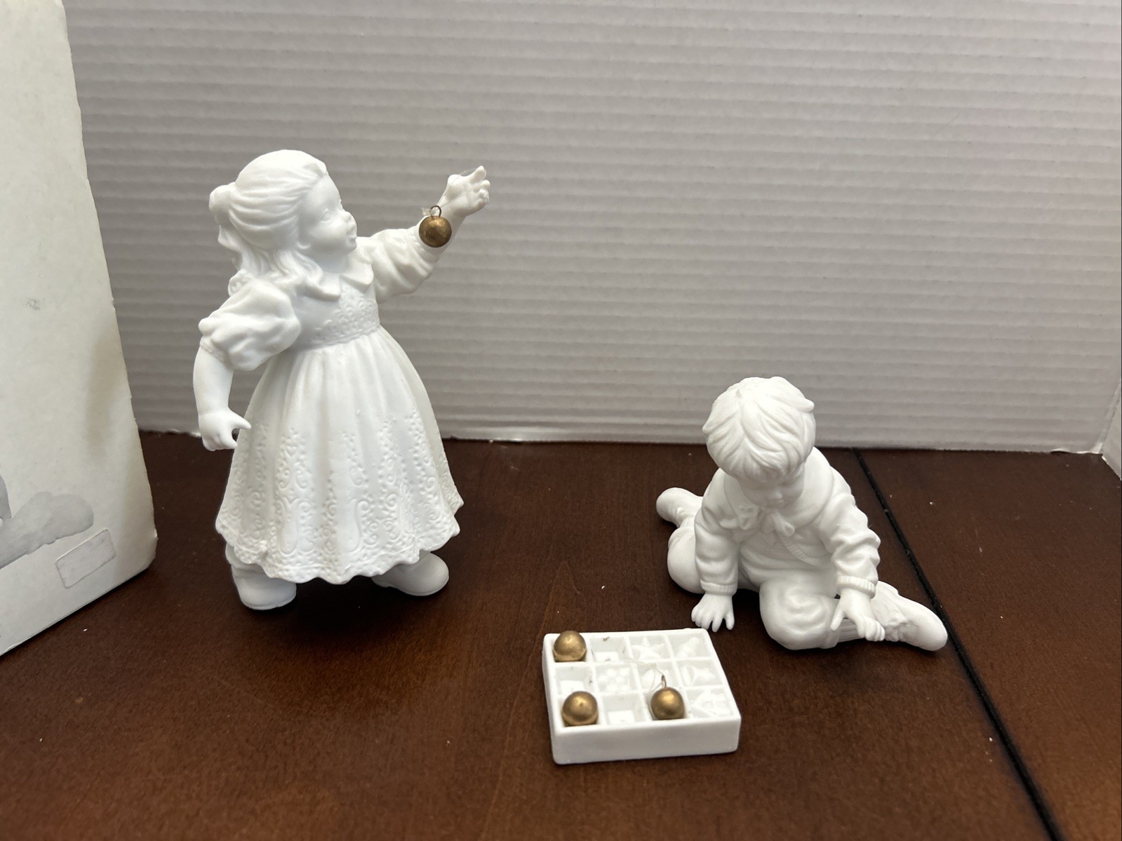 Department 56 Winter Silhouette Hanging the Ornaments Figurine Set Porcelain