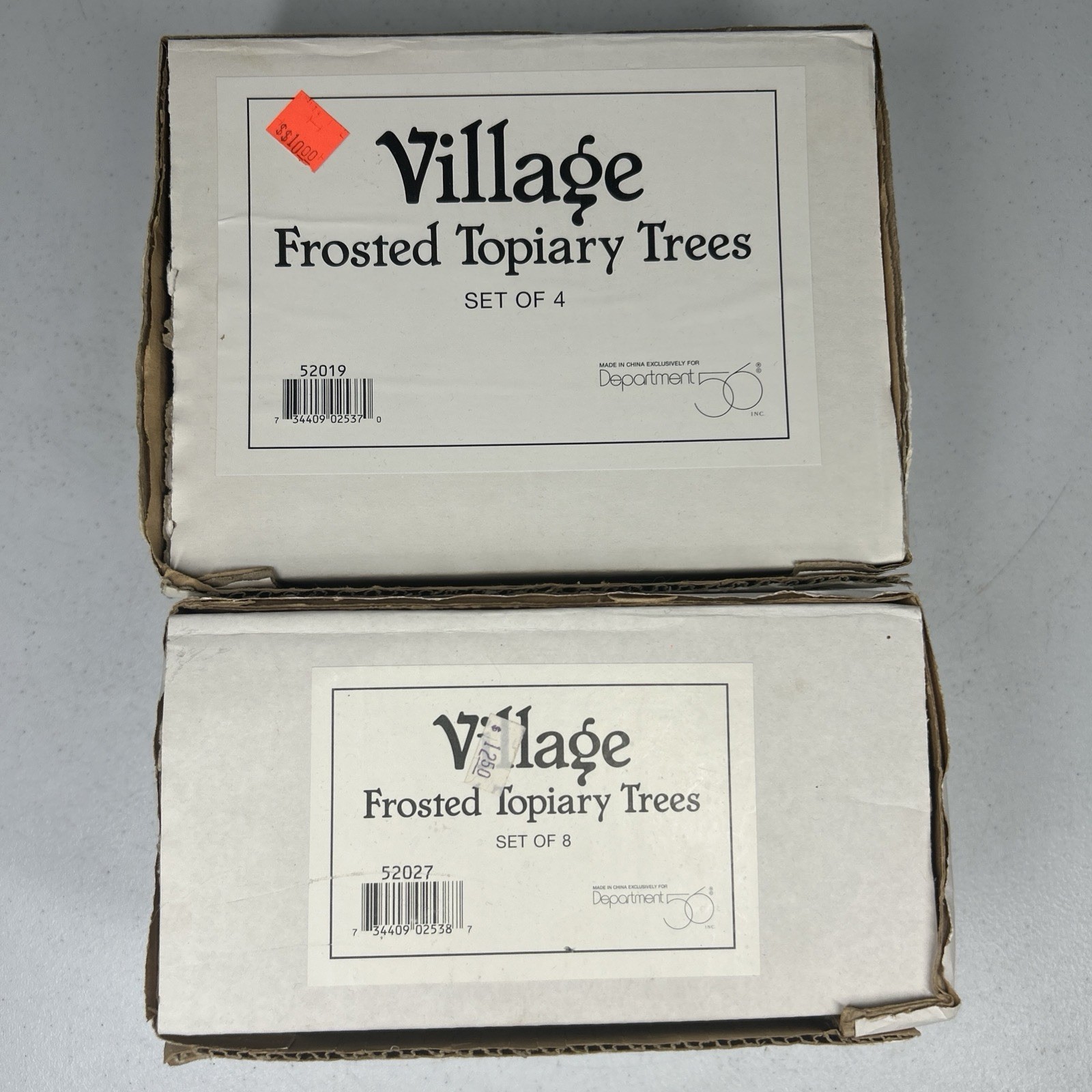 Department 56 Village Frosted Topiary Trees Set of 12 #5201-9 Original Boxes