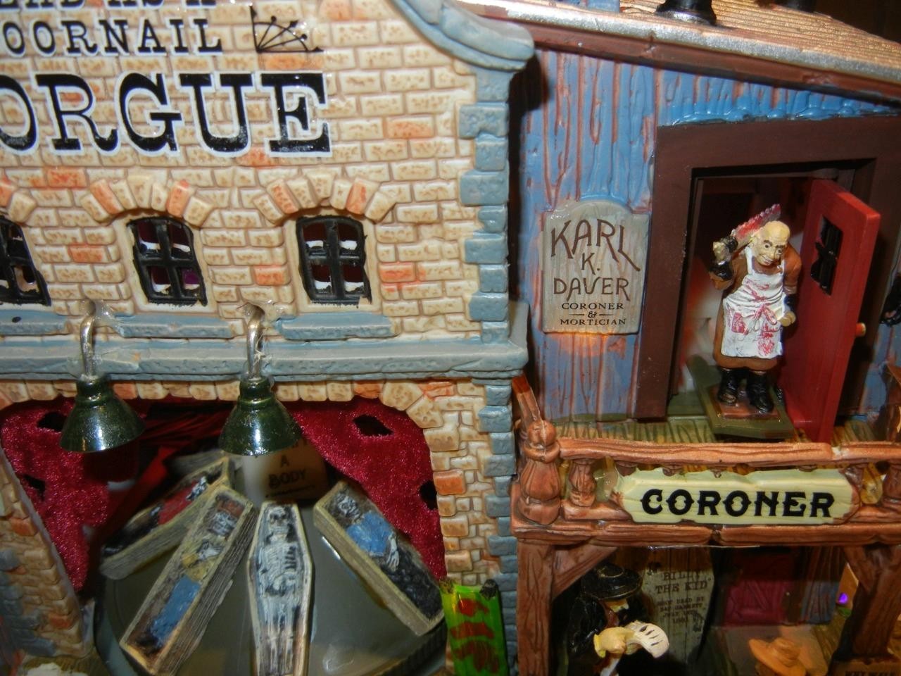 Lemax Spooky Town Dead As A Doornail Morgue Lighted Animated Musical 2008 Retire