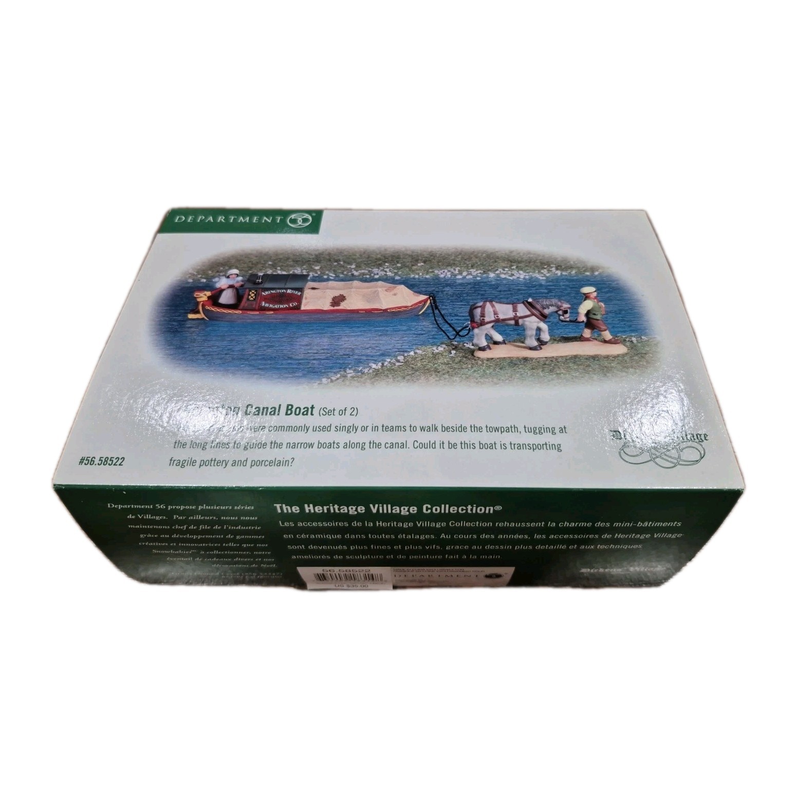 Dept 56 Dickens’ Village Accessory ~ ABINGTON CANAL BOAT (Set of 2) ~ #56.58522
