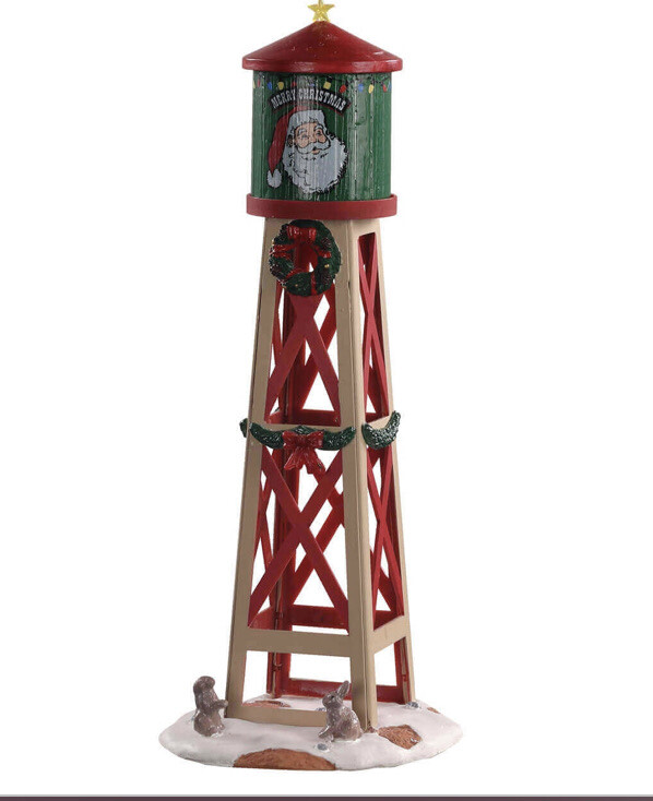 Lemax Rustic Water Tower -Holiday Village Train Carnival Merry Christmas Accent