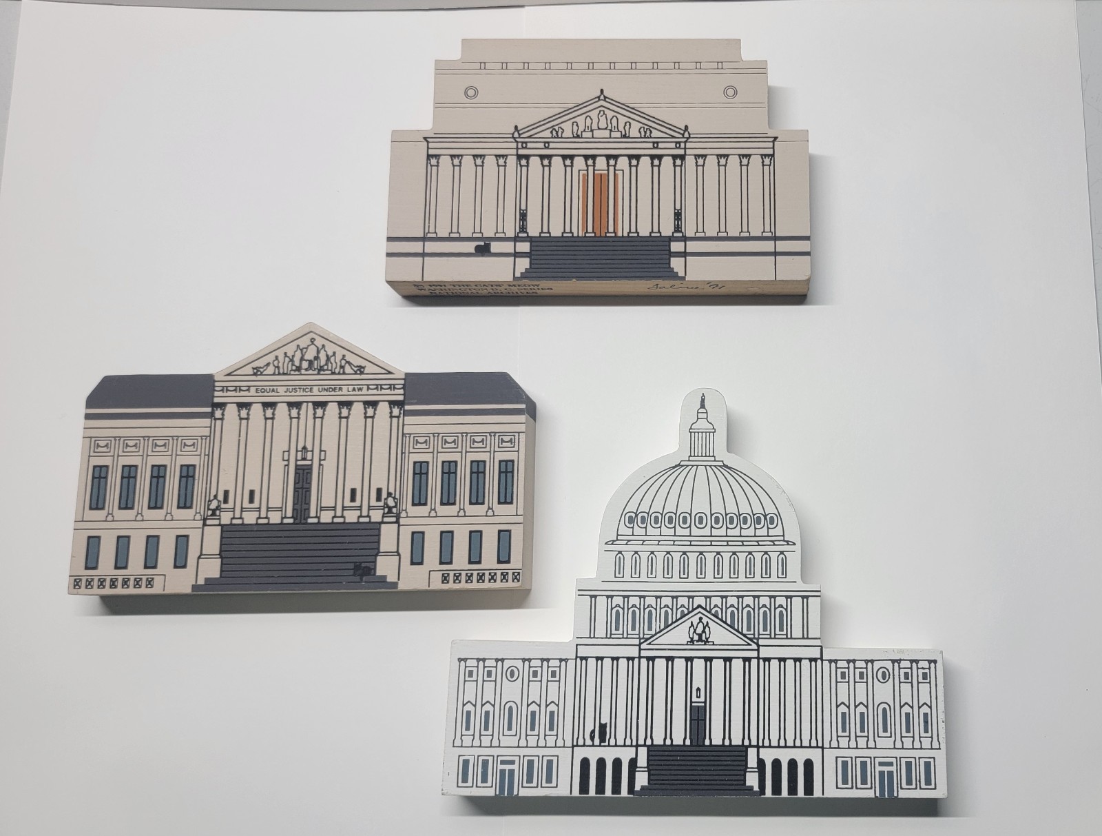 3 Piece Set Cat’s Meow Washington D.C. Series 1991 U.S. Capitol & More