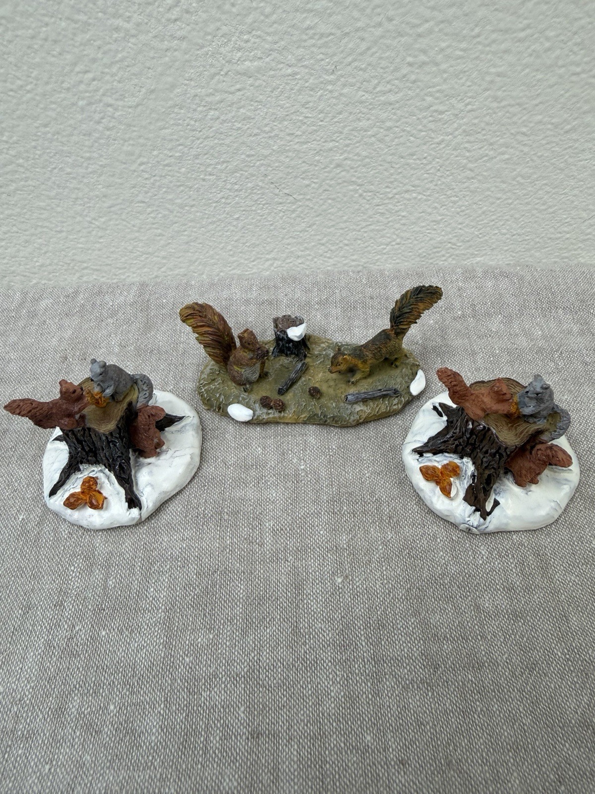 Vtg Christmas Village Miniatures Figures Lot of 7 Woodland Backyard Animals Fox