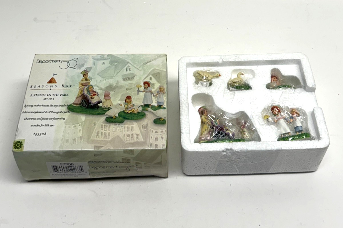 Vintage Dept 56 A Stroll in the Park Seasons Bay #53308 NEW! 5-Piece Set