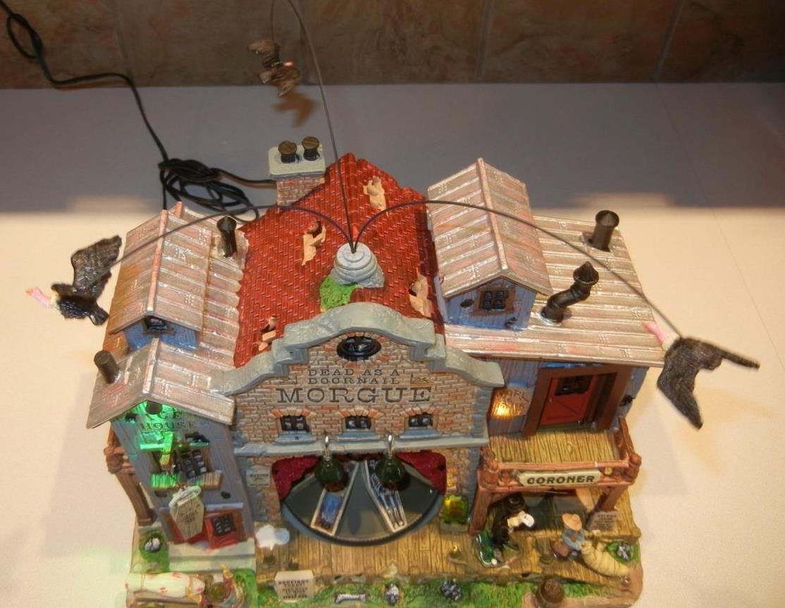 Lemax Spooky Town Dead As A Doornail Morgue Lighted Animated Musical 2008 Retire