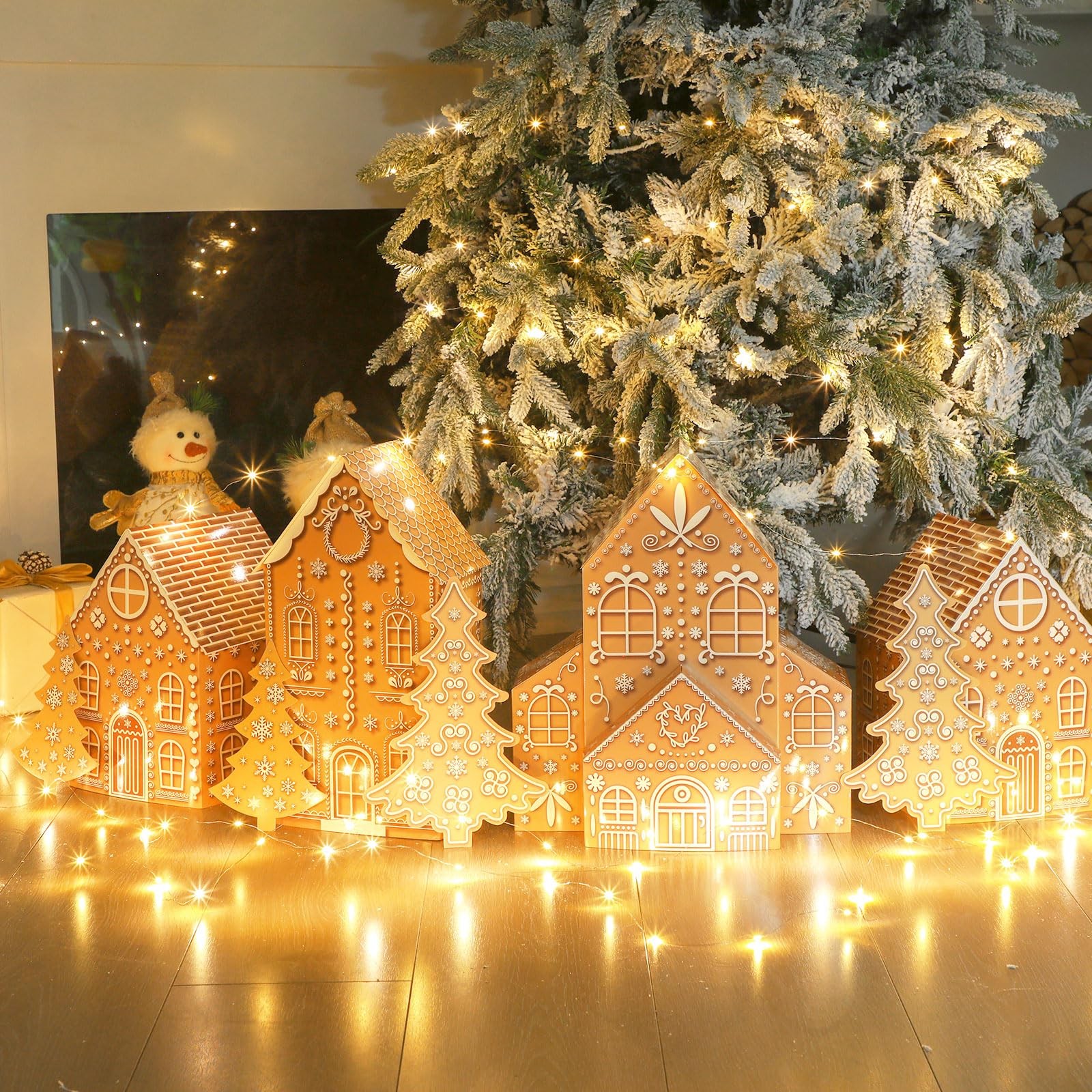 Large Christmas Gingerbread Houses Kit Cardboard Gingerbread House with Chris…