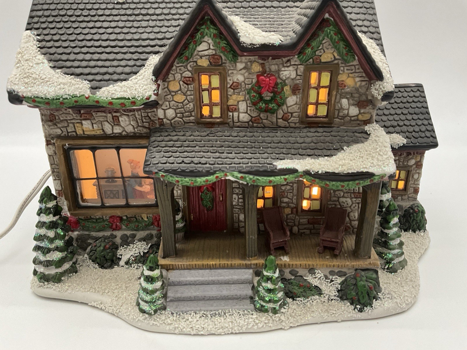 St.Nicholas Square Village “Stone Cabin” Illuminated Christmas House