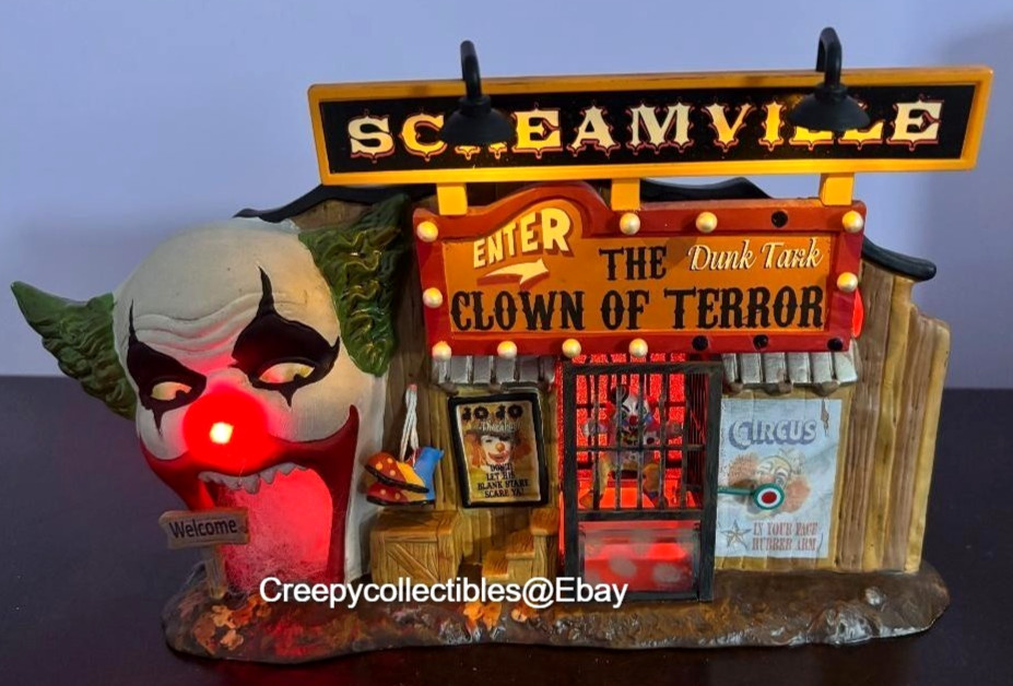 Dept 56 Halloween Clown House of Terror- Ex. Condition- Light & Sound see video