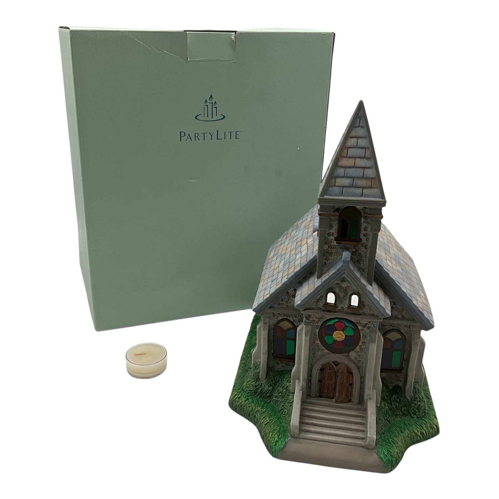 Partylite “The Church” Olde World Village Tealight House Retired Vintage 1990s