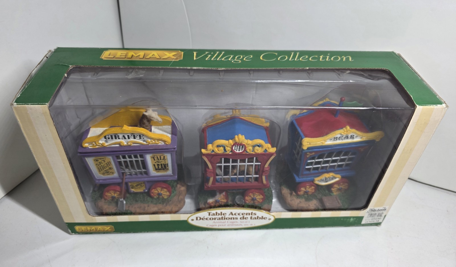 Vintage 2006 Lemax Village Collection Circus Animal Cages and Wagon Table Accent