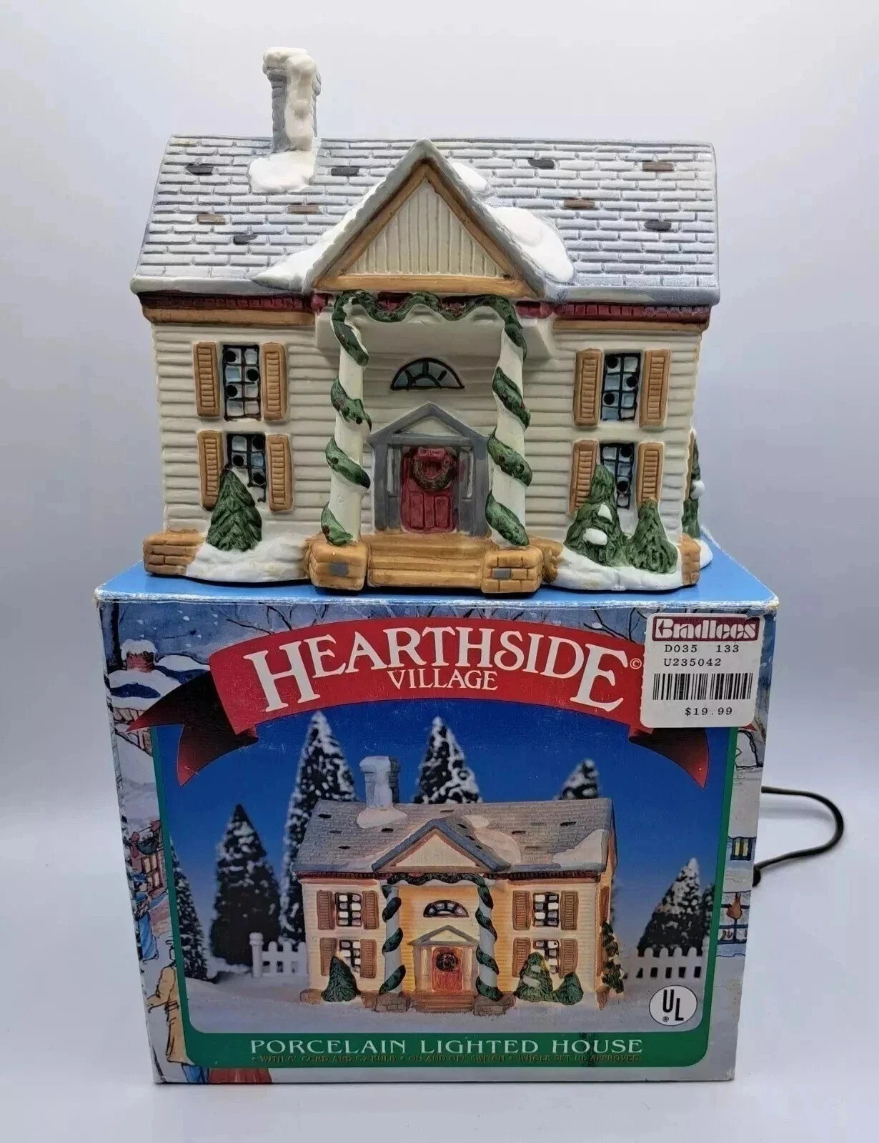 1991 Lemax Hearthside Village Porcelain Lighted House Pillers