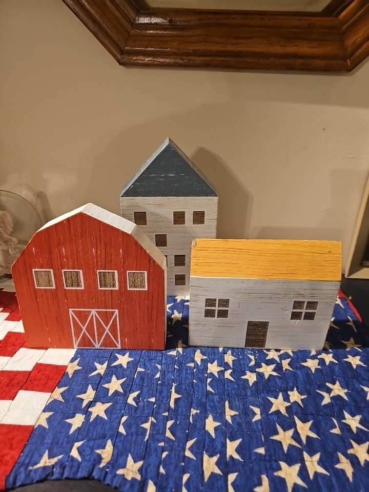 Newclassic Enterprise Co Wood House Barn Collection Blue Red And Yellow 2021