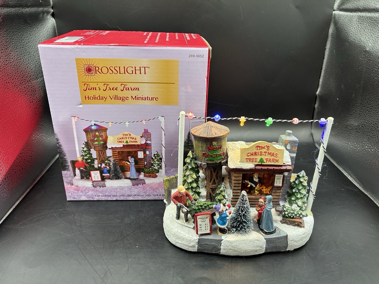 Rare Crosslight Tim’s Tree Farm Light Up Holiday Christmas Village Miniature