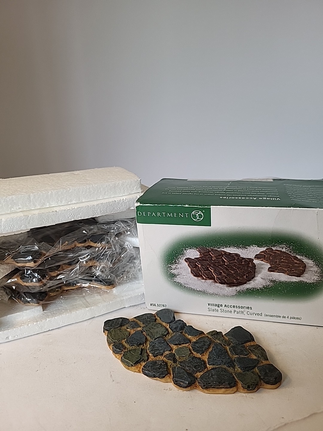 Department 56 Village Accessories Slate Stone Path Curved Set of 4 New In Box