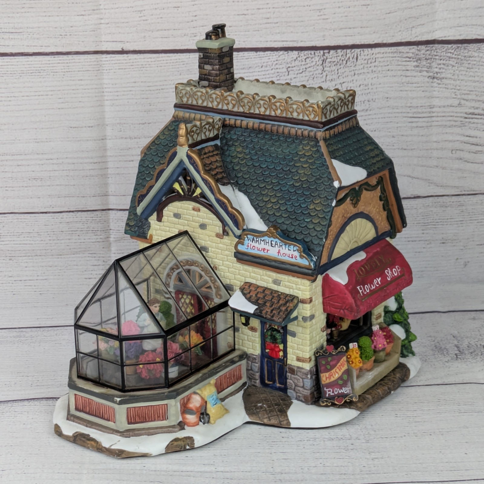 Grandeur Noel Collectors Victorian Village Lovely Flower Shop Greenhouse 2003