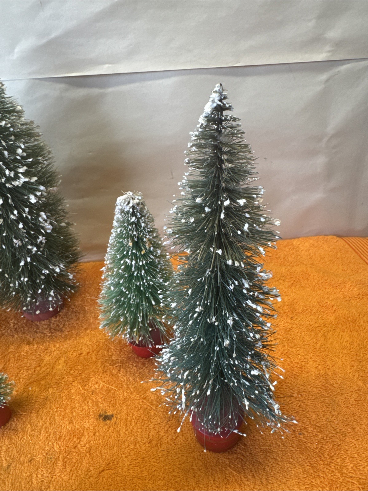 S – Christmas Village Trees White Birch Bare Branch Bottlebrush Pine Lot Of 27