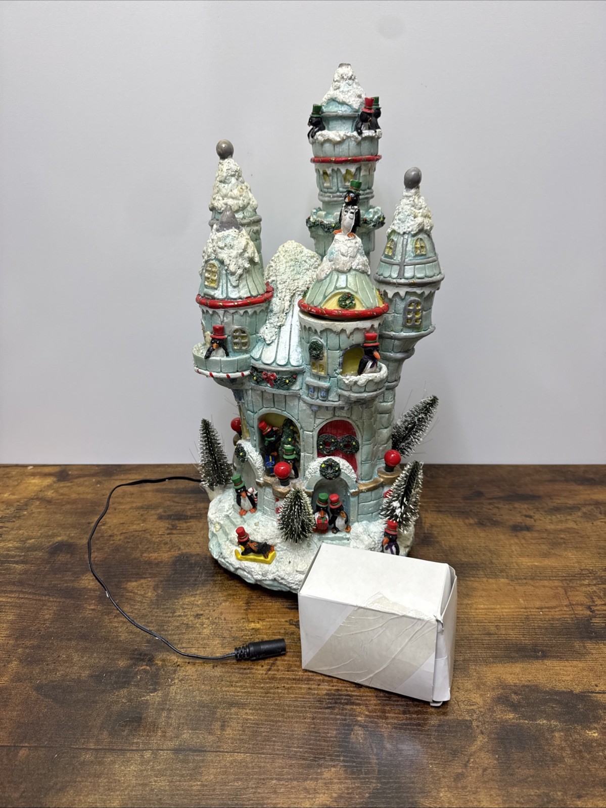 Puleo 16″ Winter Ice Castle Fiber Optic Color Changing Christmas Village READ