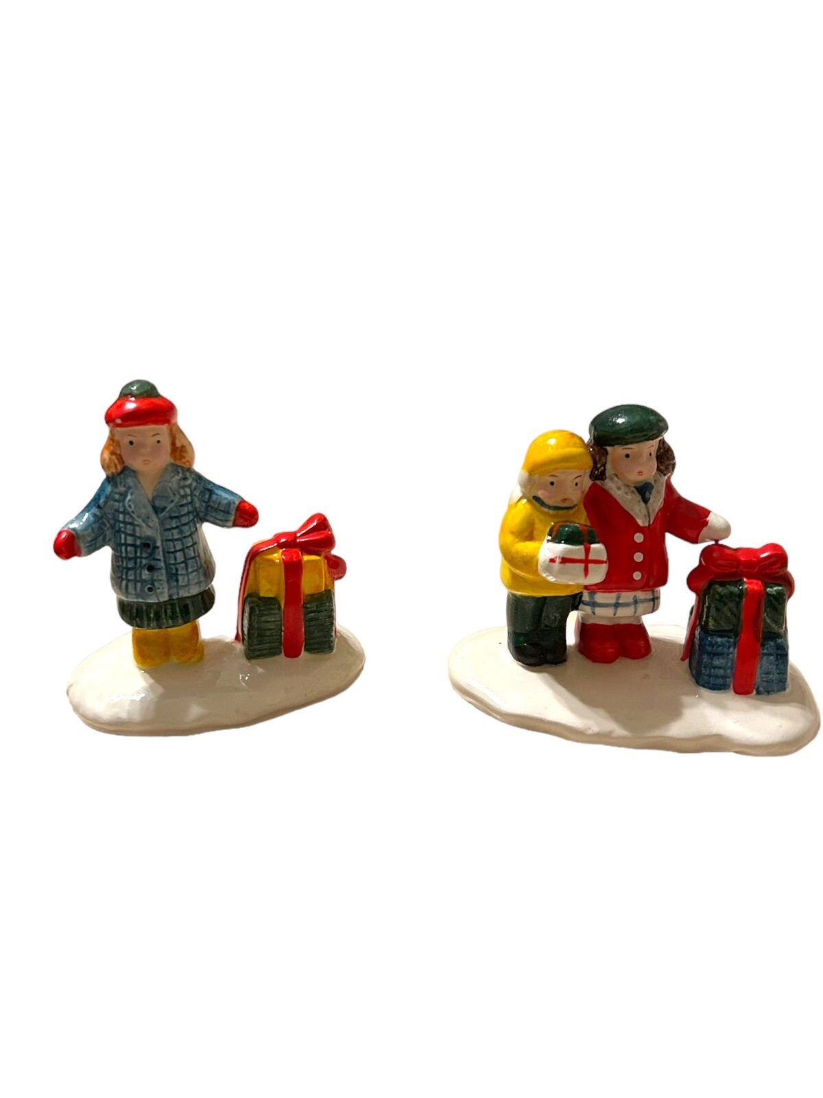 Dept 56 Snow Village -Shopping Girls with Packages 5096-2 Excellent Cond No Box