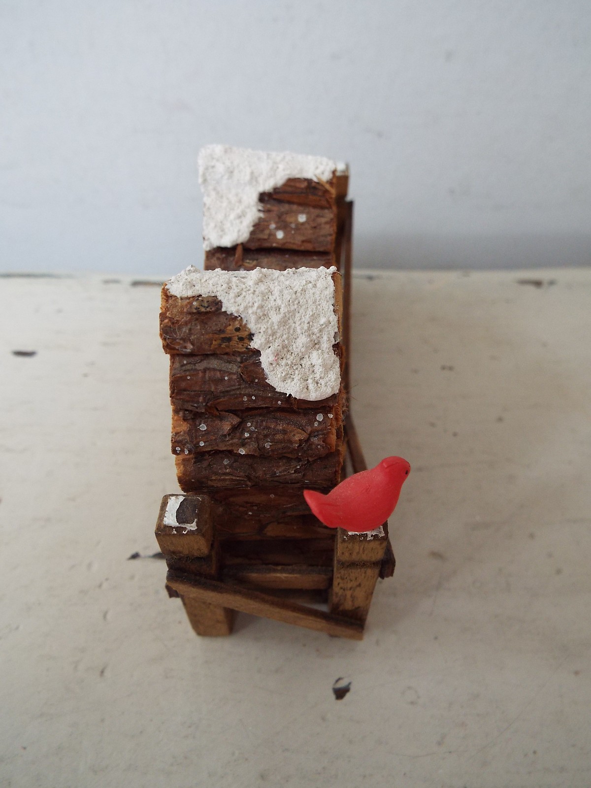 Department 56 Landscape Cardinal Wood Log Pile Christmas #56-52665