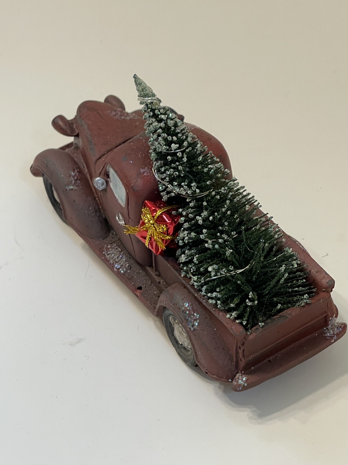 Vintage Truck with Lighted Tree and Present
