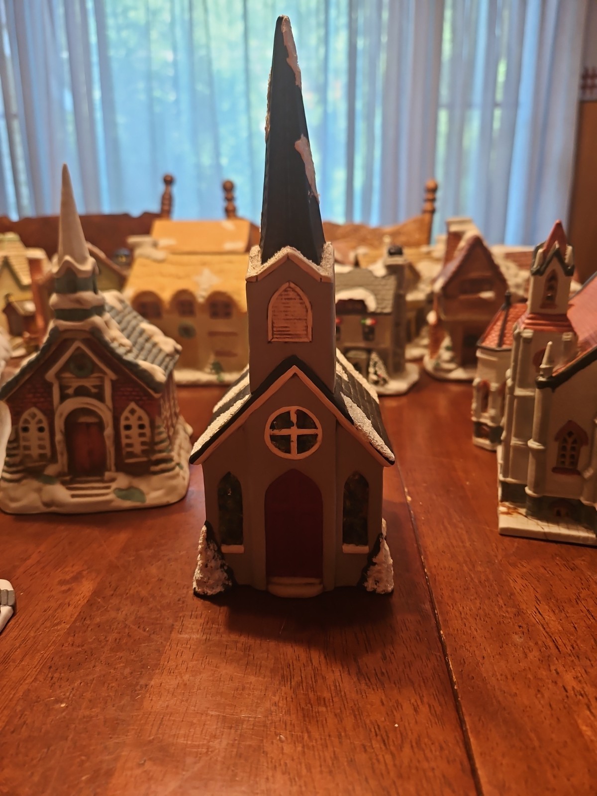 Lot of 7 Vintage Christmas Village Churches