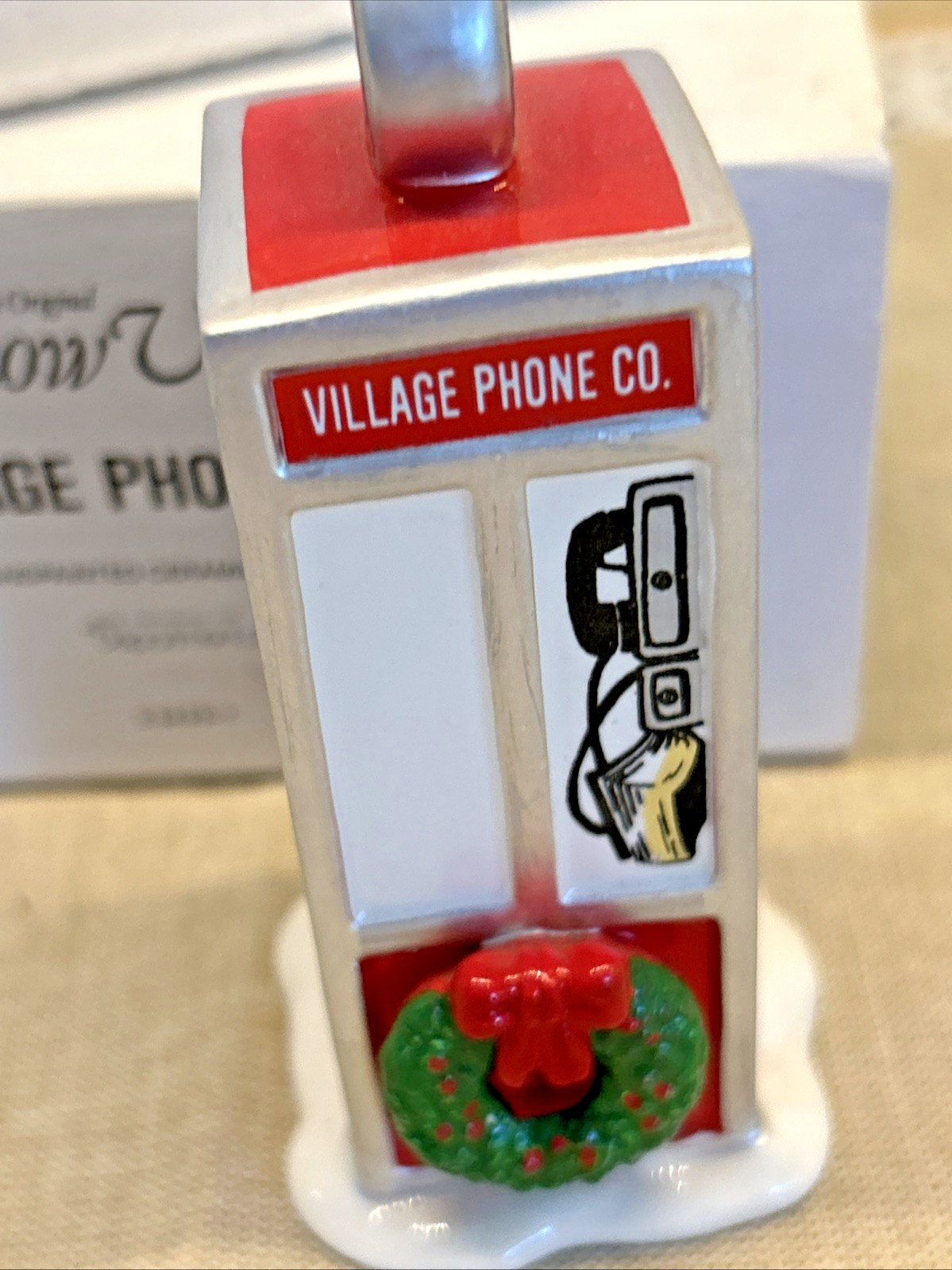 Department 56 Snow Village Miniature Figurine ” Village Phone Booth” #5429-1