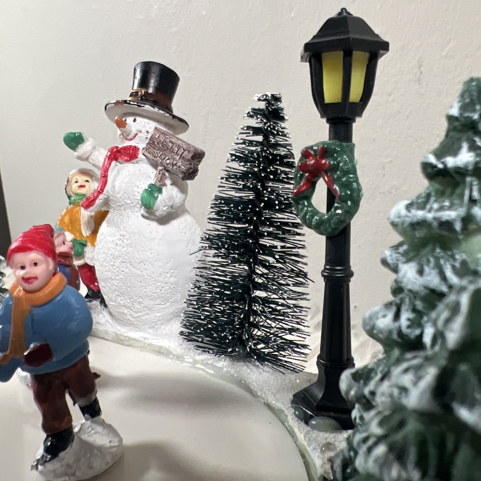 Christmas Village Skating Pond Animated Lighted Musical Snow Village Perfect