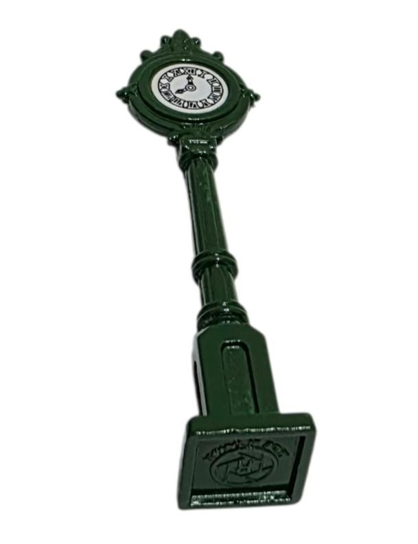 Vintage Green Cast Iron Street Clock Tower Christmas Village Accessory Holiday