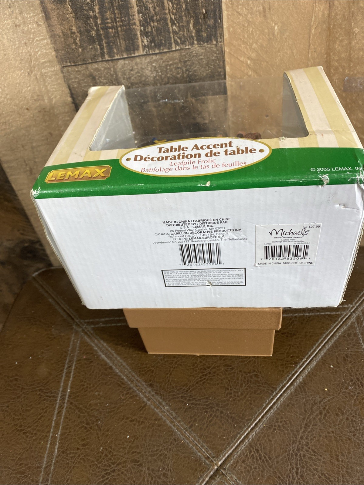 Lemax Table Decoration 2005 Leafpile Frolic #53506 NEW In Box table Accent Vtg
