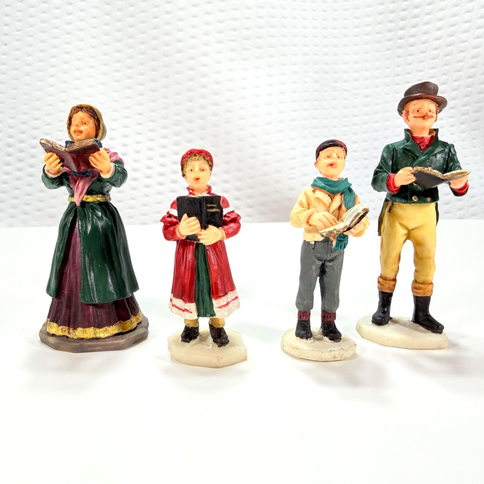 Vintage Lemax Snow Village Collection Adult Children Carolers Set of 4
