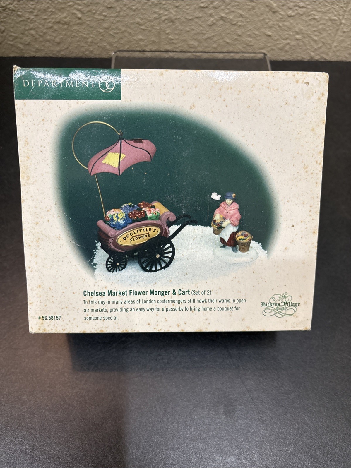 Dept. 56 Heritage Village 2 Pc Set “Chelsea Market Flower Monger & Cart” #58157