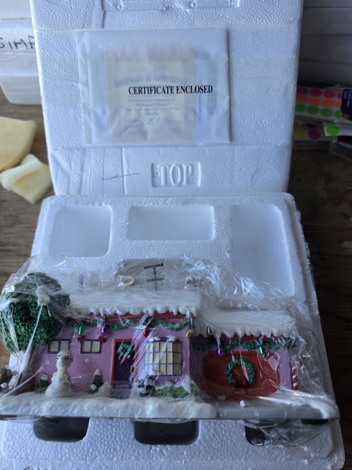 Simpsons Hawthorne Christmas Village, Millhouse’s House w/ COA RARE!!
