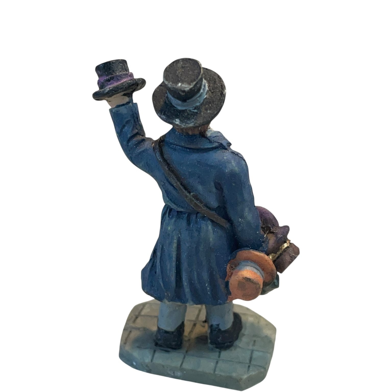Vintage Resin Victorian Hat Seller Christmas Village Figure 2in Multicolor