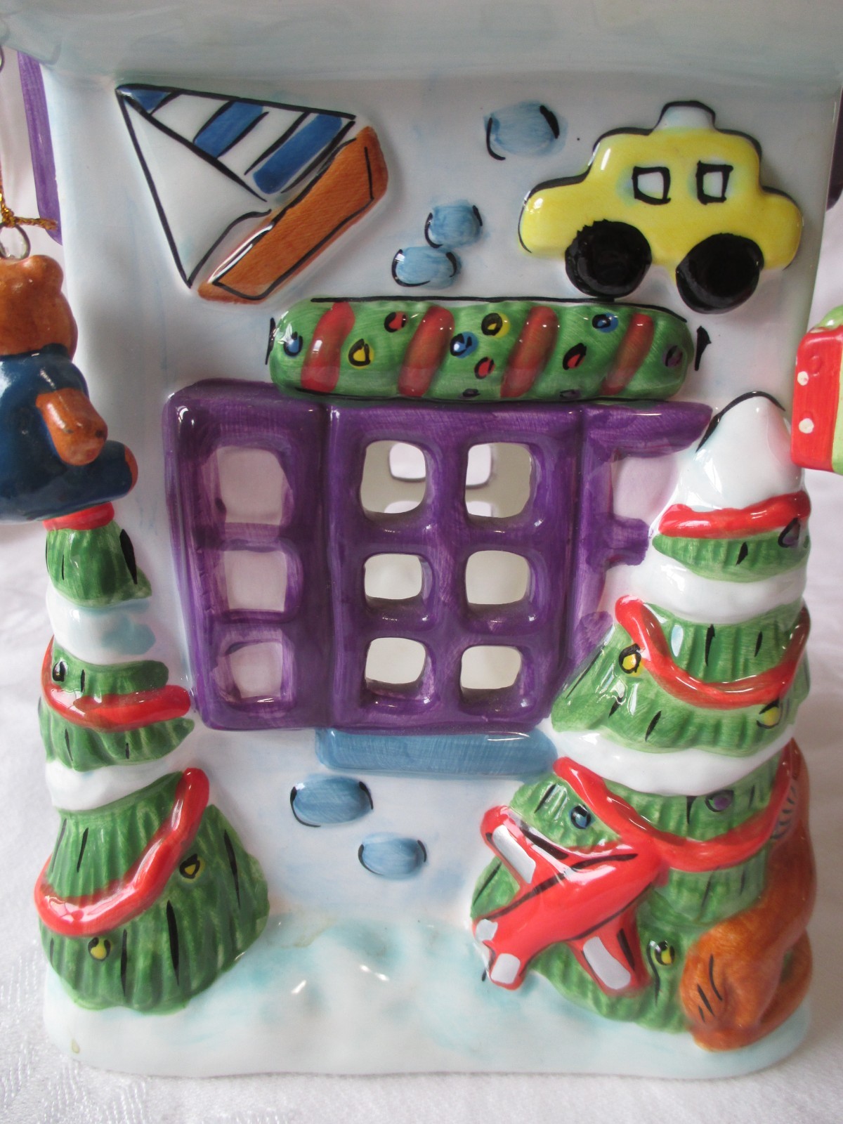 Elements TOY SHOP Christmas Tea-Light CANDLE HOLDER~Holiday Village~Ceramic
