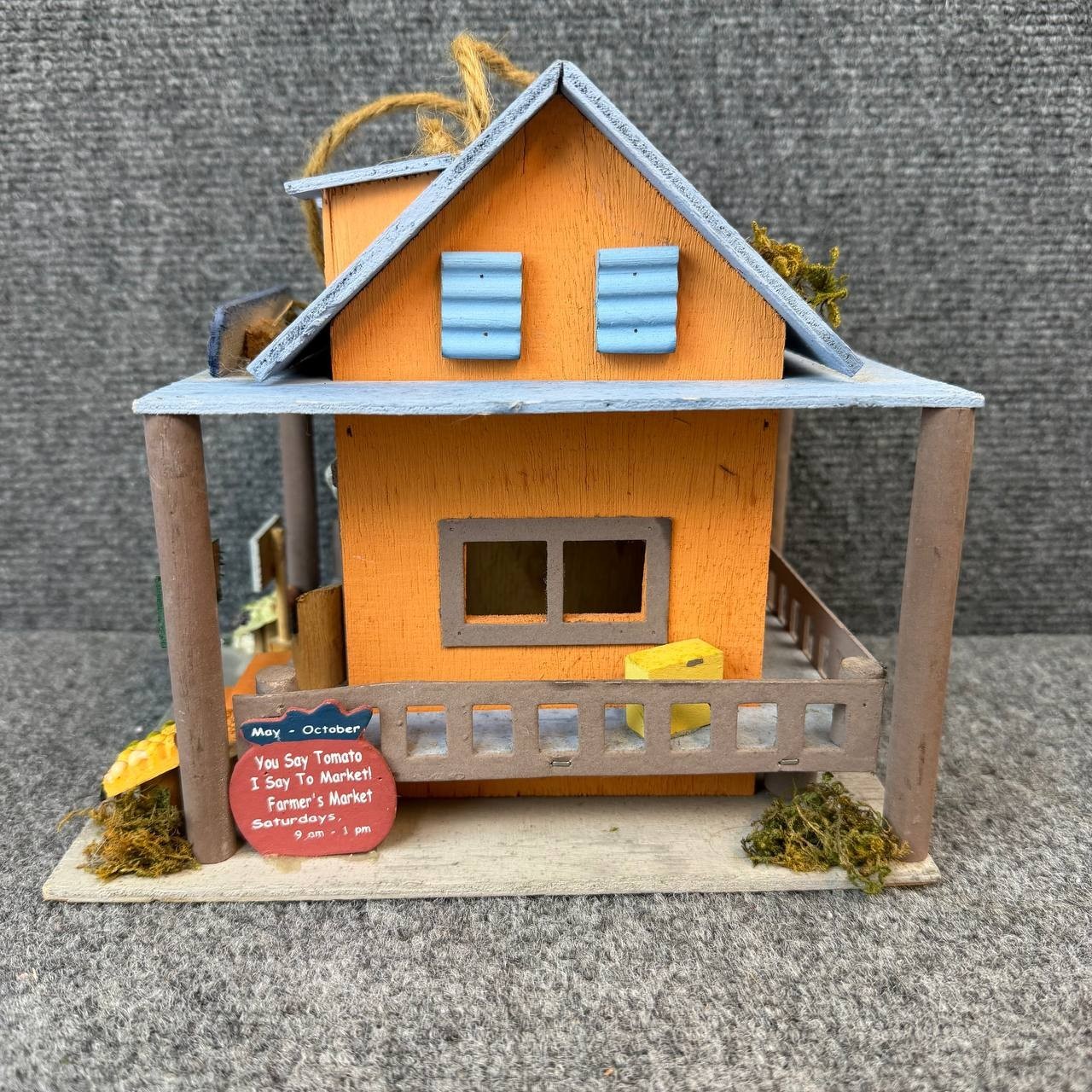 Vintage Wooden Market House Decor Farm Stand Rustic Display