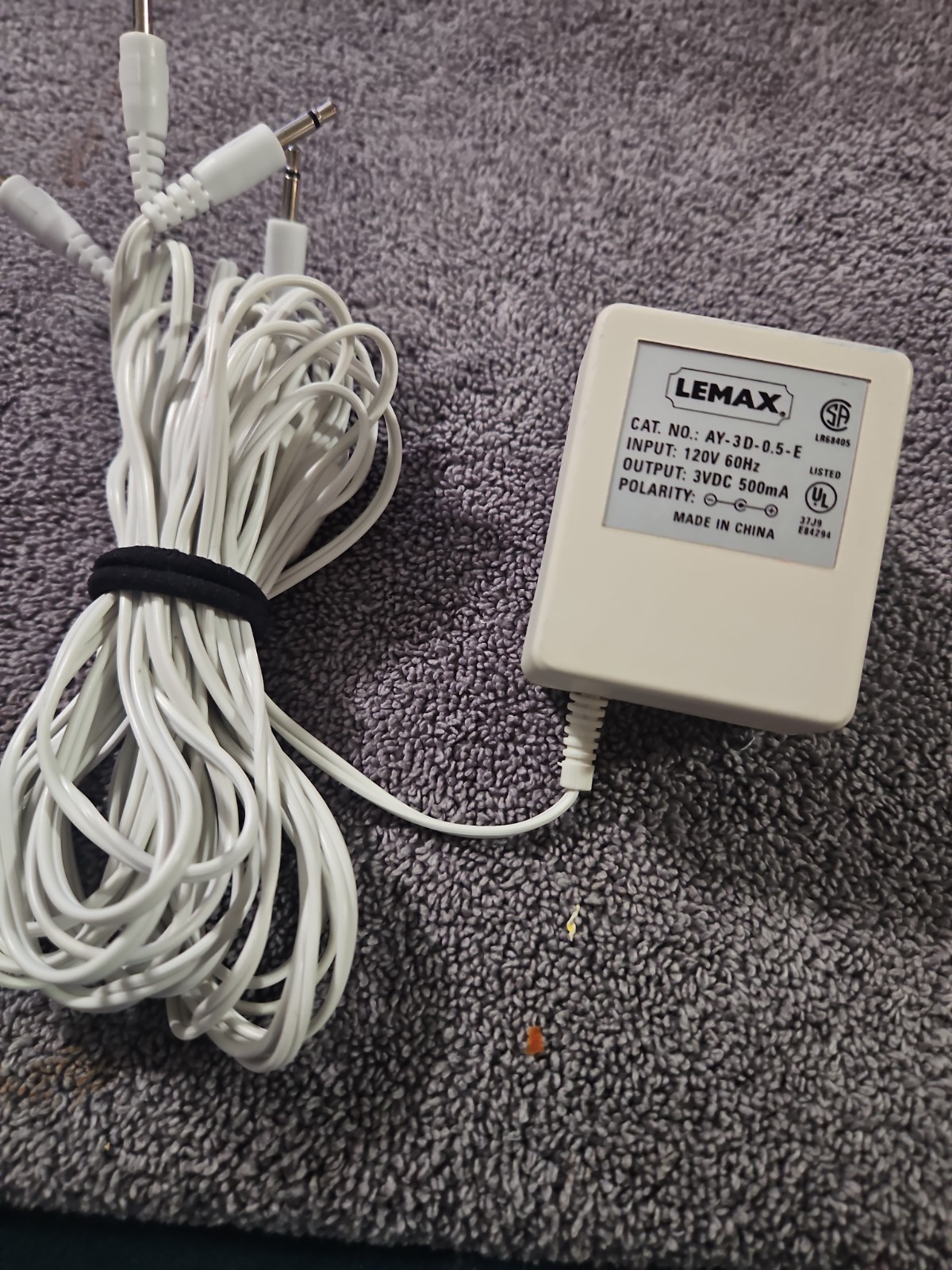 Lemax 4 Outlet Adapter Christmas Village 3V 500mA OEM AC DC AY 3D 0.5 ER