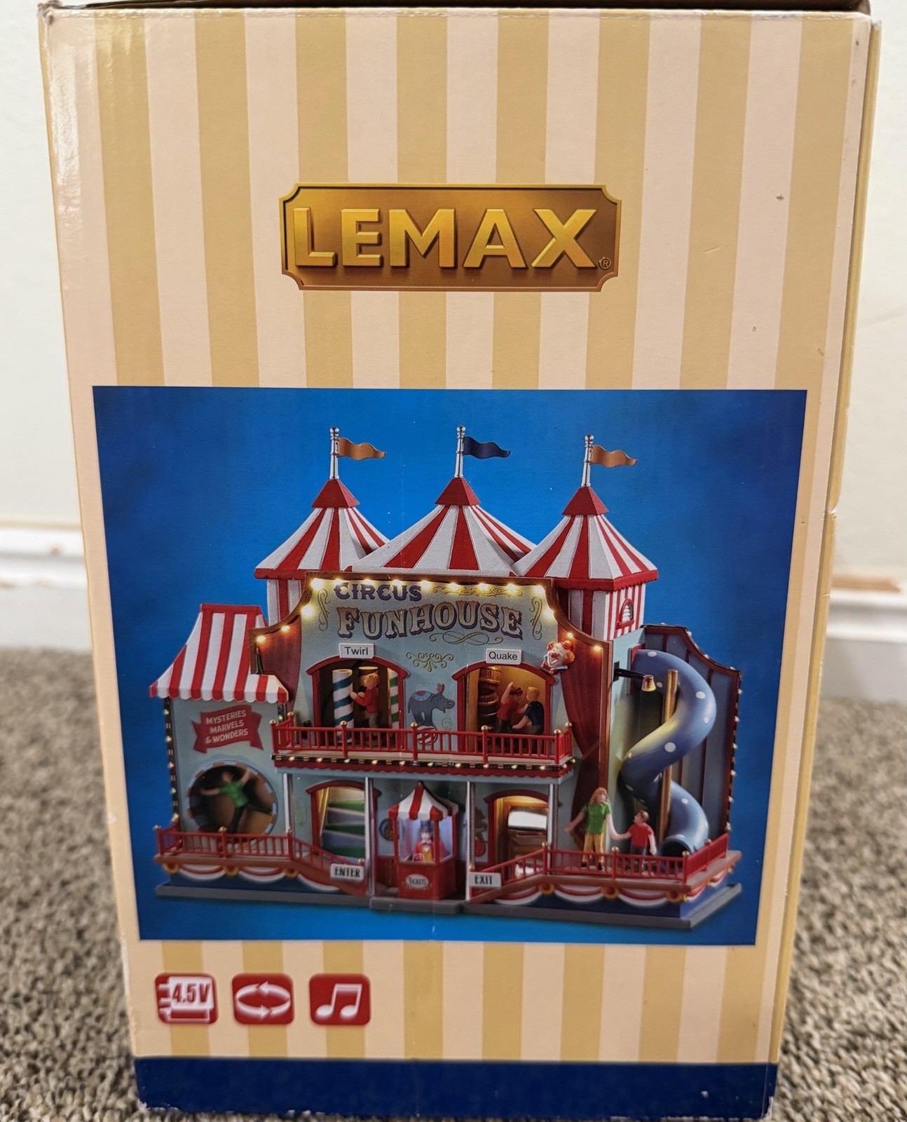 NIB Lemax Circus Funhouse Holiday Village Carnival Animated With Sound READ
