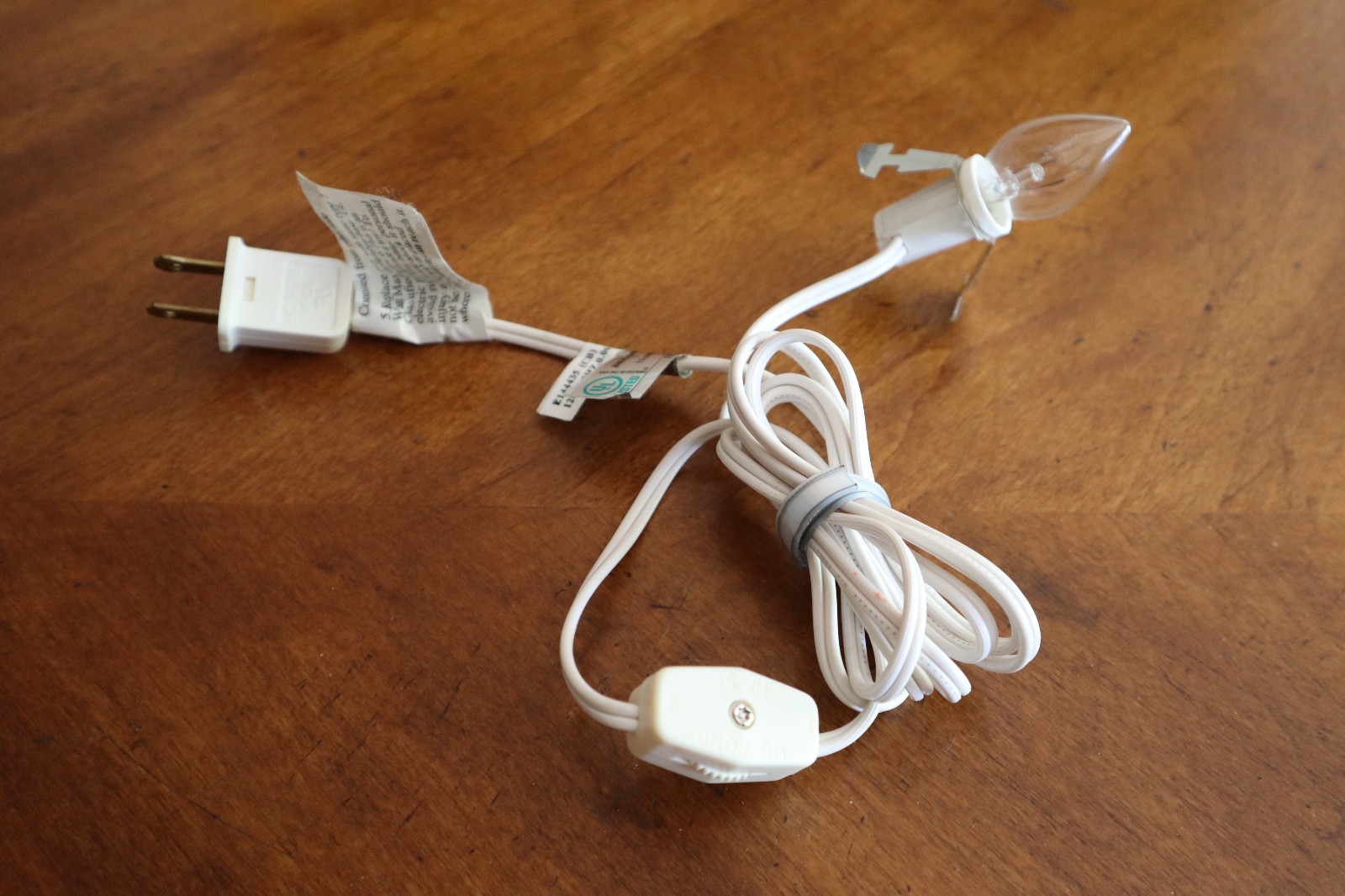 6 Foot Single Bulb Socket Light Cord Christmas Villages Buildings Roll Switch C7