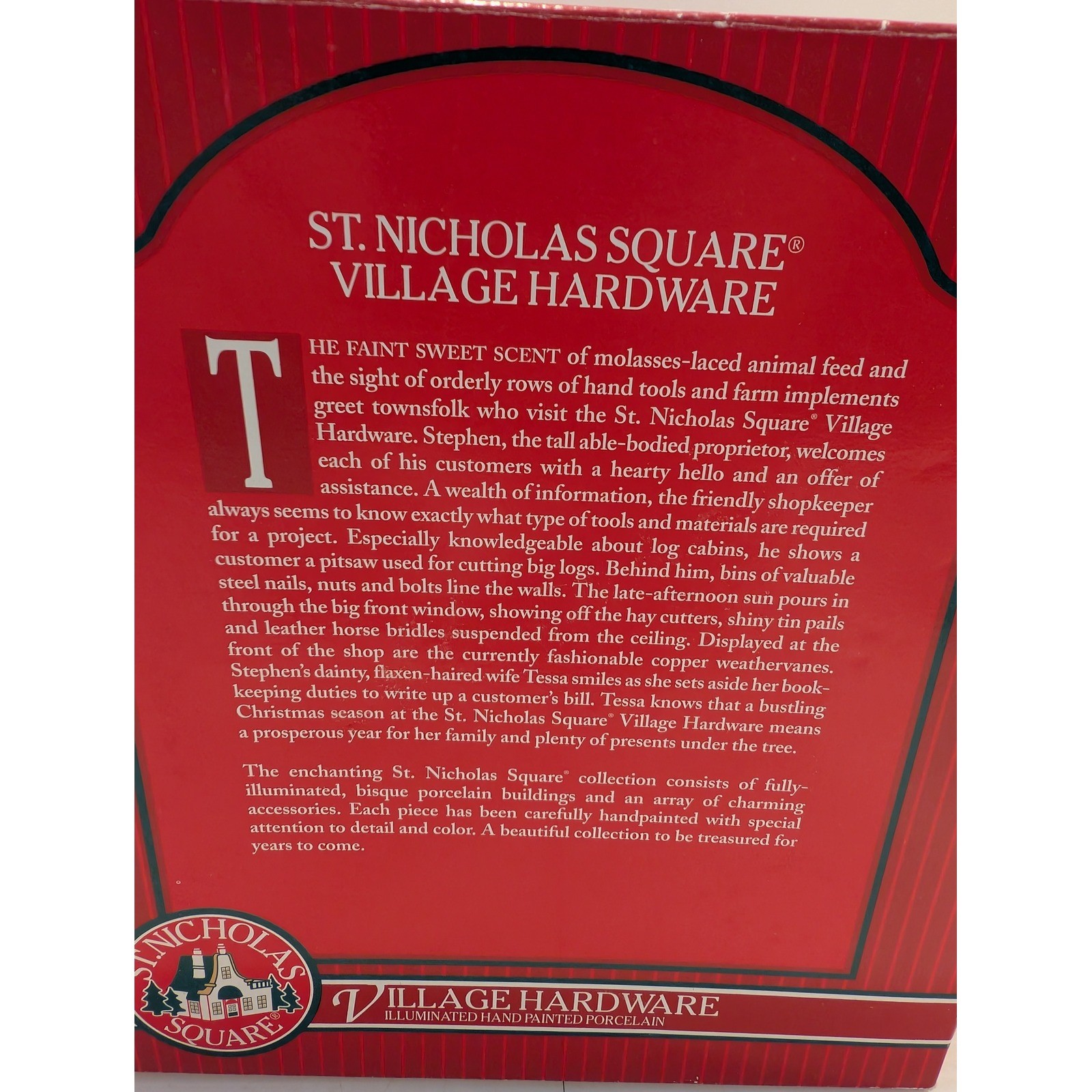 St. Nicholas Square Village Hardware Illuminated Hand Painted Porcelain TESTED