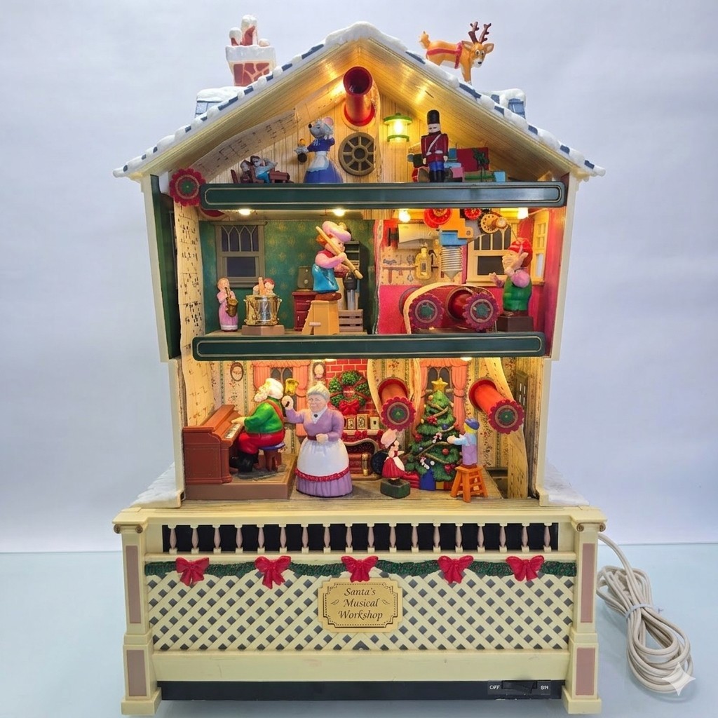Rare Vintage 1995 Mr.Christmas Santa’s Musical Workshop Music Lights Animation