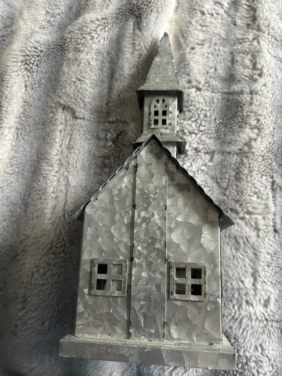 GALVANIZED METAL CHAPEL With Working Light