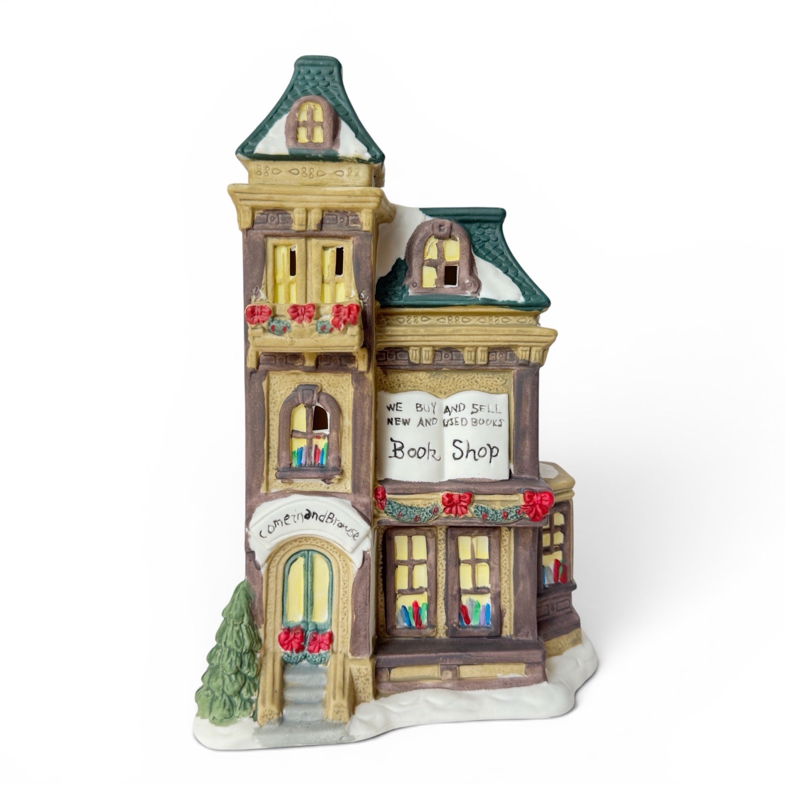 Vintage Book Shop Store New & Used Buy & Sell Porcelain Christmas Village House